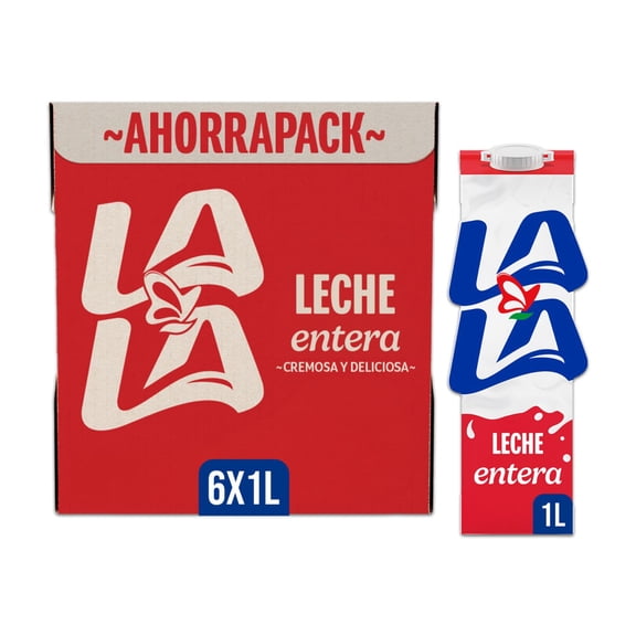 Leche Lala UHT entera 6 pack 1 l c/u