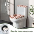 thumbnail image 4 of HELLHERO Elastic Fabric Toilet Lid Cover and Toilet Tank Lid Cover & Elastic Installation Toilet Seat Lid Cover Set & Soft for Hotel Stretch, Strawberry Hearts Yaks, 4 of 8