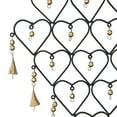 thumbnail image 4 of DecMode 27" Gold Metal Indoor Outdoor Hearts Windchime with Bells and Glass Beads, 4 of 7