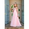 thumbnail image 4 of Drtj Girls A-Line Maxi Dress Junior Bridesmaid Flower Girl Dresses Off-Shoulder Chiffon Dress for Wedding Pageant, 4 of 6