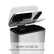 Innovaze 13 Gallon/50 Liter Trash Can, Stainless Steel Step on Garbage Can for Kitchen, Silver