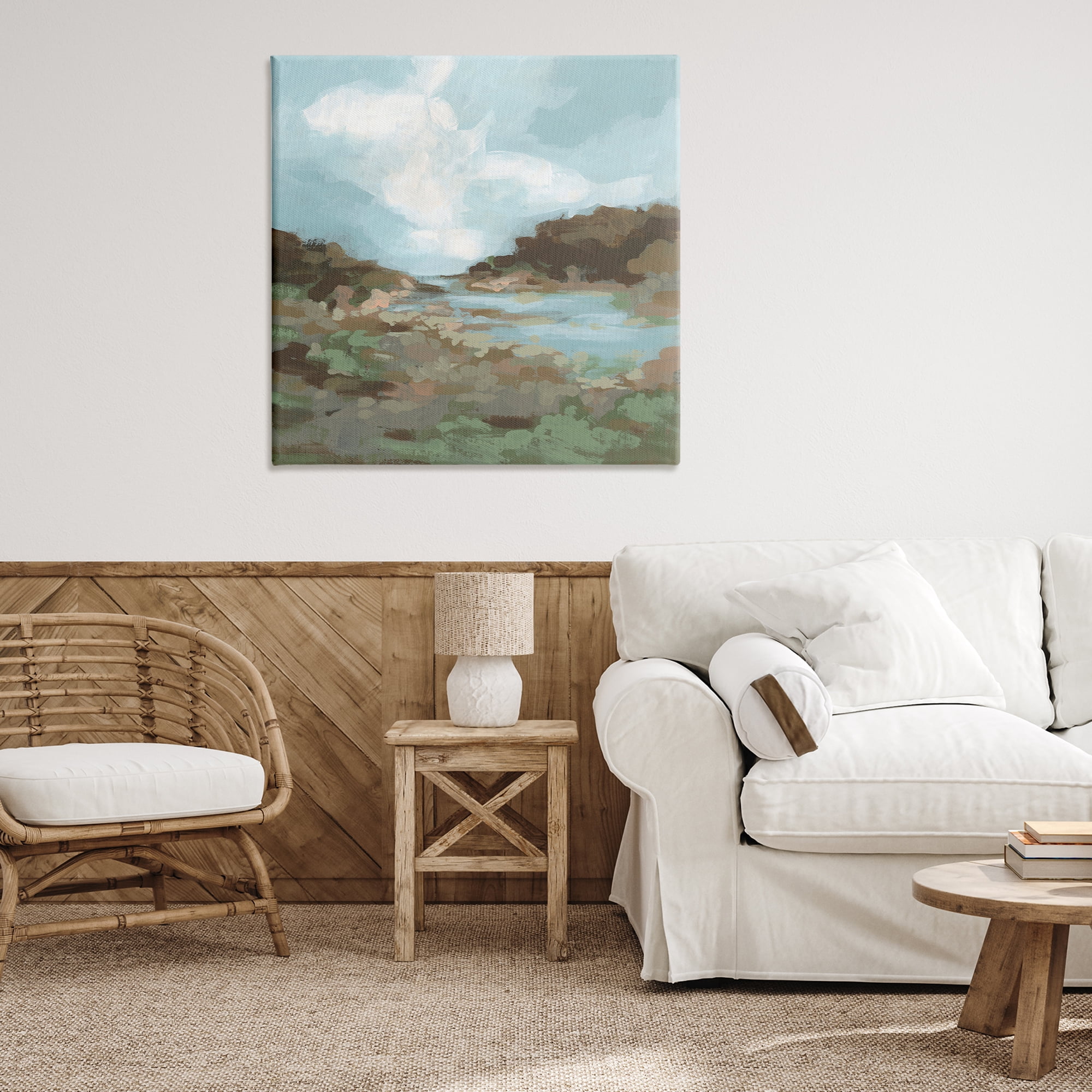 Stupell Industries Natural Creek Terrain Landscape & Nature Painting Wrapped Canvas Art Print Wall Art, 36 x 36