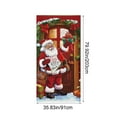 thumbnail image 6 of RuiJiao Christmas 3D Visual Door Cover Decoration, Multicolor Nylon and Spandex Holiday Party Backdrop for Festive Atmosphere, 35.83x79.92in Durable Reusable Santa Claus Gift Delivery Decor, 6 of 8