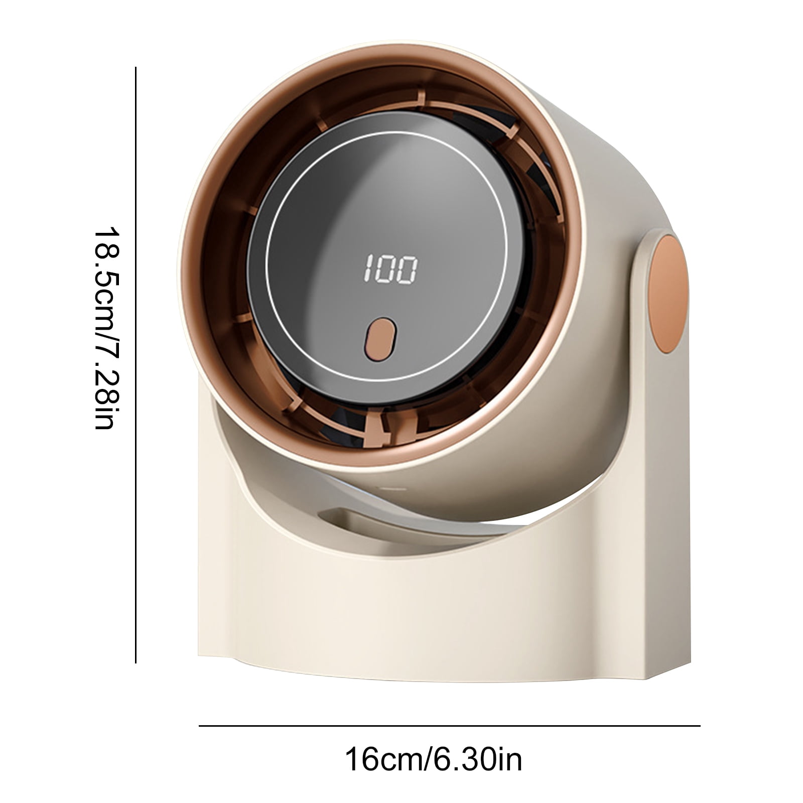 HAHUT Small Table Fans, 100 Speeds Digital Display Turbo Desk Fan with Rechargeable Battery, 1200mAh Portable Wall-Mounted Desk Fan for Office Bedroom Home Kitchen (Beige)