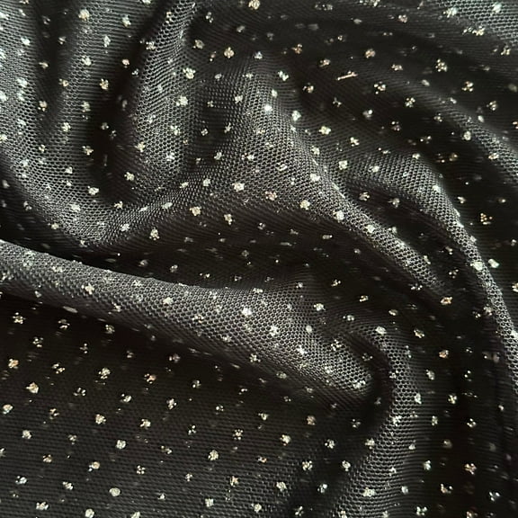 Sparkling Black Nylon Glitter  Mesh | Spandex Palace