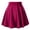 Wine, variant on qolati Women's High Waisted Short Skirts Solid Color Knitting Flared Skater Mini Skirt Trendy Stretch A-Line Pleated Skirt