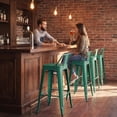 thumbnail image 5 of Devoko 30 Inch Metal Bar Stools Set of 4, Stackable Kitchen Island Bar Stools with Removable Back, Industrial Dining Chairs for Kitchen, Dining Room（Green）, 5 of 7