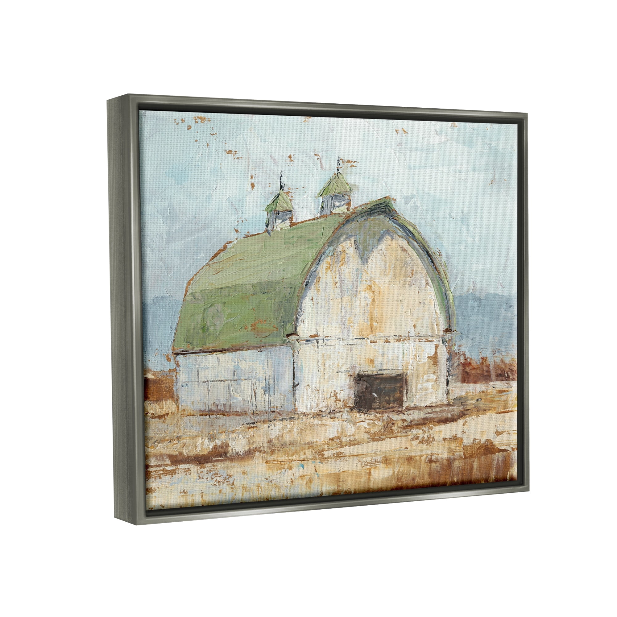 Stupell Industries Natural Earth Painted Barn Luster Gray Framed Floating Canvas Wall Art, 16x20, by Ethan Harper