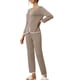 thumbnail image 4 of Conjuntos de lounge para mujeres INSPIRE CHIC, camisetas de manga larga con pantalones, conjuntos de pijama M color caqui, 4 of 6