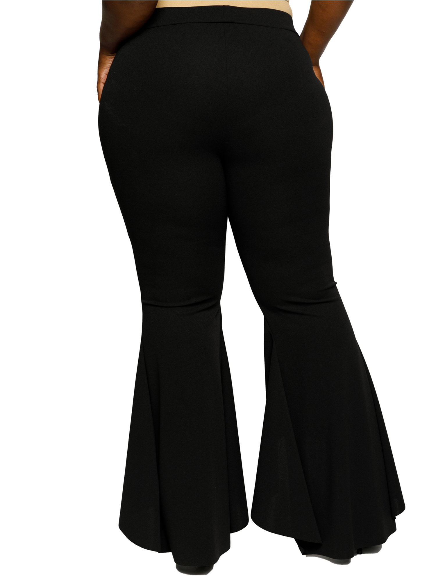 plus size bell bottom ruffle pants