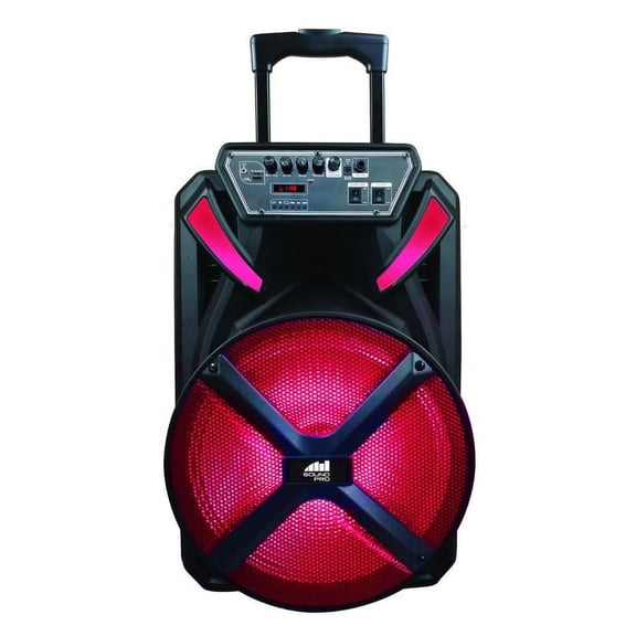 Naxa Electronics NDS-1536 Portable 15? Bluetooth Party Speaker with Disco Light, Up to 2 Hours Play Time, Microphone, FM Tuner, USB Port, MicroSD Card Slot, and 3.5mm Input, Black