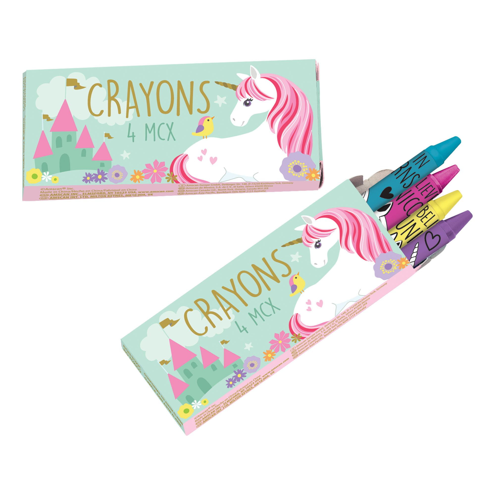 Unicorn Shaped Crayons, 6ct