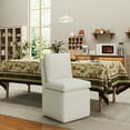 thumbnail image 6 of Upholstered Dining Chairs with Rollers, Cream Beige Linen Chairs for Living Room, Bedroom, Dining Room, 6 of 9
