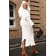 thumbnail image 2 of Conjunto de Dos Piezas para Mujer PRETTYGARDEN Cardigan de Punto y Vestido Maxi Blanco Talla S, 2 of 8