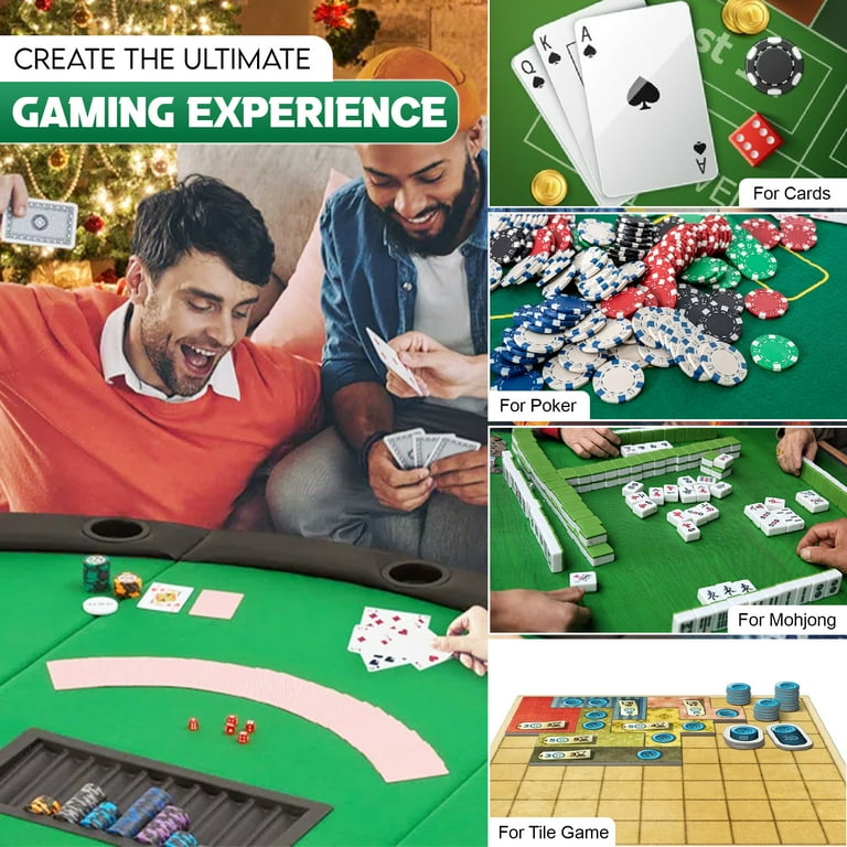 Poker Tafel Cover 1Pc Ronde Groene Vilt Tafelkleed Casino Stijl Poker Tafel Protector Game Night Ruisonderdrukking en Slip Preventie