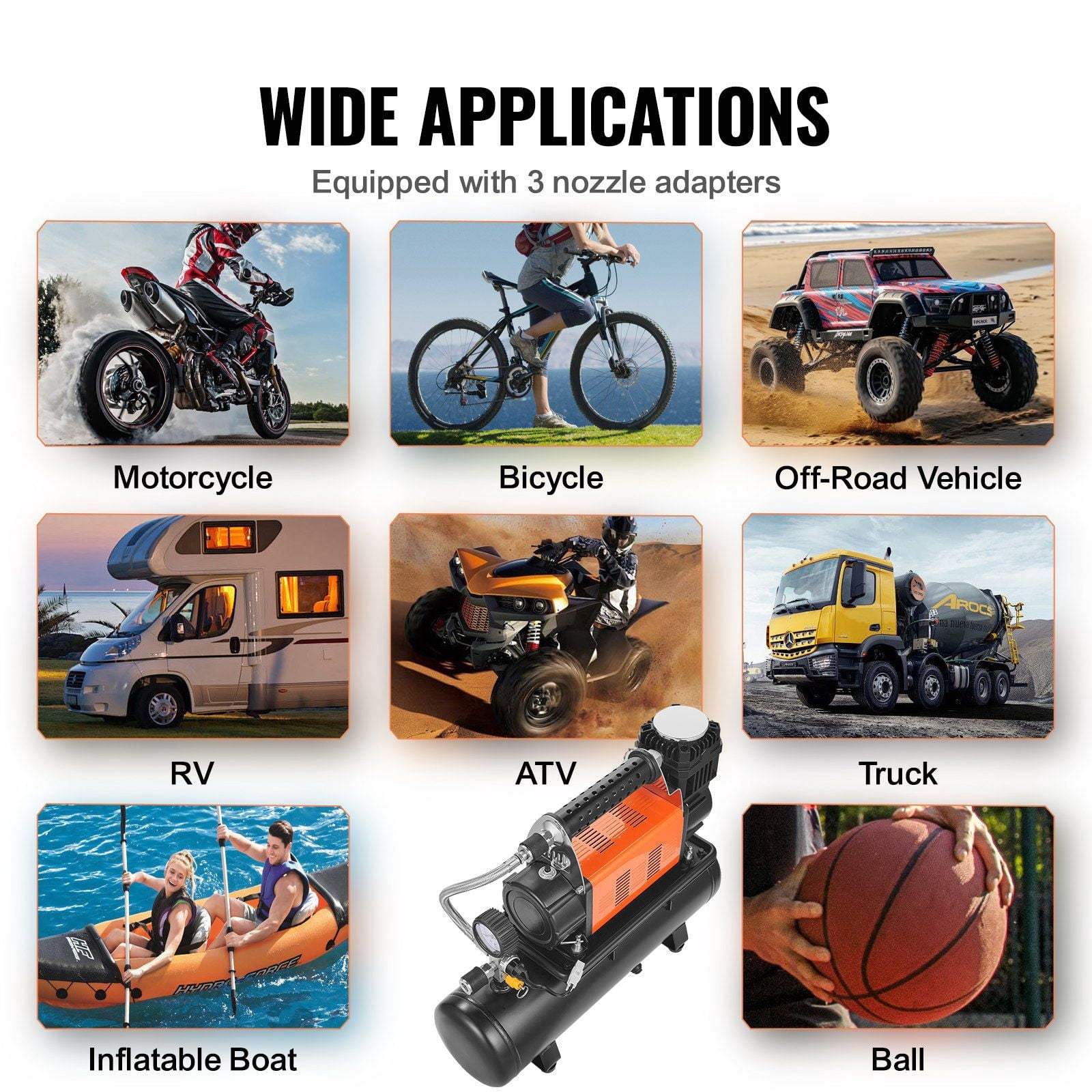 12V Portable Air Compressor with 6L Tank, 150 PSI Heavy Duty Tire Inflator for Trucks, SUVs, RVs, and Off-Road Vehicles