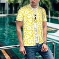 thumbnail image 6 of Lsque Daisies Flowers Pattern Mens Polo Golf Shirts Funny Graphics Shorts Sleeve Button Shirts Baseball T-shirt-Large, 6 of 7