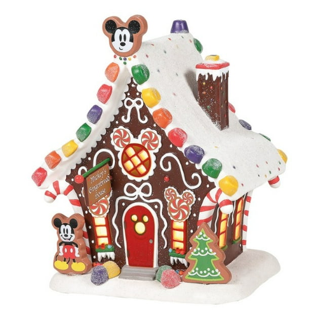 Department 56 Disney Village Mickey Mouse Gingerbread House Lit