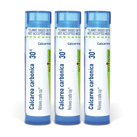 Boiron Calcarea Carbonica 30C, Homeopathic Medicine for Cradle Cap Relief, 3 Count (3 x 80 Pellets)