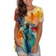 thumbnail image 1 of Tops de moda para mujer, divertidas camisetas informales holgadas con estampado, blusa, camisa estampada Fridja czfsfas926, 1 of 6