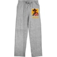 thumbnail image 3 of Wanted Cowboy With American Flag Men's Heather Gray Sleep Pajama Pants-XL, 3 of 4