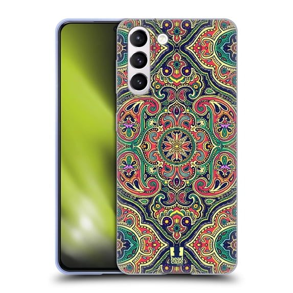 Head Case Designs Intricate Paisley Green Soft Gel Case Compatible with Samsung Galaxy S21 5G