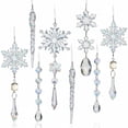 thumbnail image 1 of Bewildely 18 Uds. De adornos de cristal deslumbrantes acrílicos y guirnaldas de carámbanos para impresionantes adornos de carámbanos de árbol Kits de decoración para fiestas color, 1 of 6
