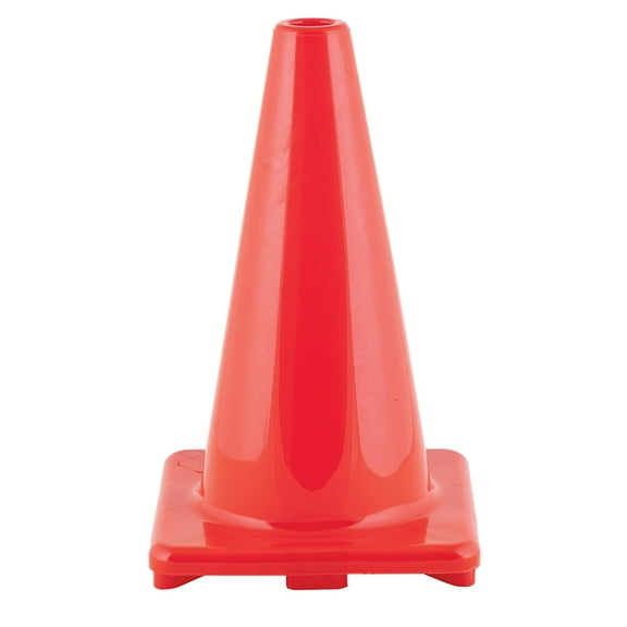 Hi-Visibility Flexible Vinyl Cone, Weighted, Orange, 18" Length | Bundle of 10 Each