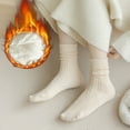 thumbnail image 5 of 10AGIRL Crew Socks for Women, 4 Pack Thick  Knit  Cotton  Aesthetic Calf  Socks, 5 of 7