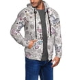 thumbnail image 2 of Kdxio Vintage Butterflies Print Men Hoodies Casual Hoodies for Men with Zip Pockets Full Zip Long Sleeve Sweatshirt Sports Hooded Jacket-Medium, 2 of 5