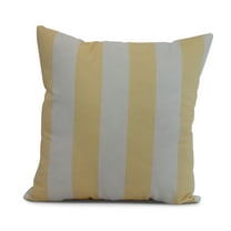 Simply Daisy, 16" x 16" Rugby Stripe, Stripe Print Outdoor Pillow, Yellow