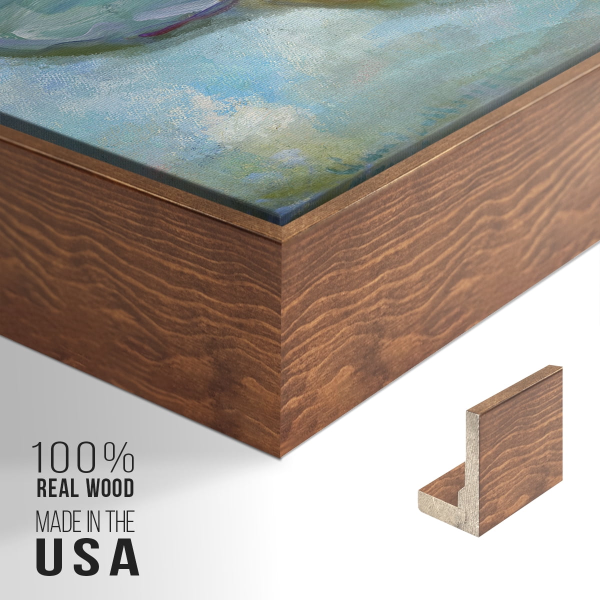 Vintage Landscape-CLVIII By Wexford Home Framed in Walnut Wood Gallery Wrapped Canvas 25 in. x 37 in.
