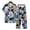 Multicolor, variant on Sakmal Cropped Womens Plus Size Pajamas Sets Short Sleeve Floral Cotton and Linen Button Down Ladies Sleepwear Plus Size