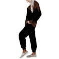 thumbnail image 4 of VBTAPA Women's Color Block 2 Piece Tracksuit Crewneck Long Sleeve Tops Jogger Sweatpants Casual Sports Outfits Matching Lounge Sets with Pockets Prime Sales of The Day Brown XXXL, 4 of 8
