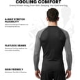 thumbnail image 3 of Exxact Sports Men’s BJJ Rash Guard Long Sleeve, IBJJF Ranked No Gi Jiu Jitsu Compression Shirt for MMA Grappling & Wrestling - (Black/Grey, AL), 3 of 7