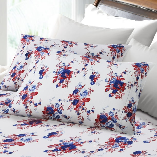 Rose Garden Printed Deep Pocket Flannel Sheet Set