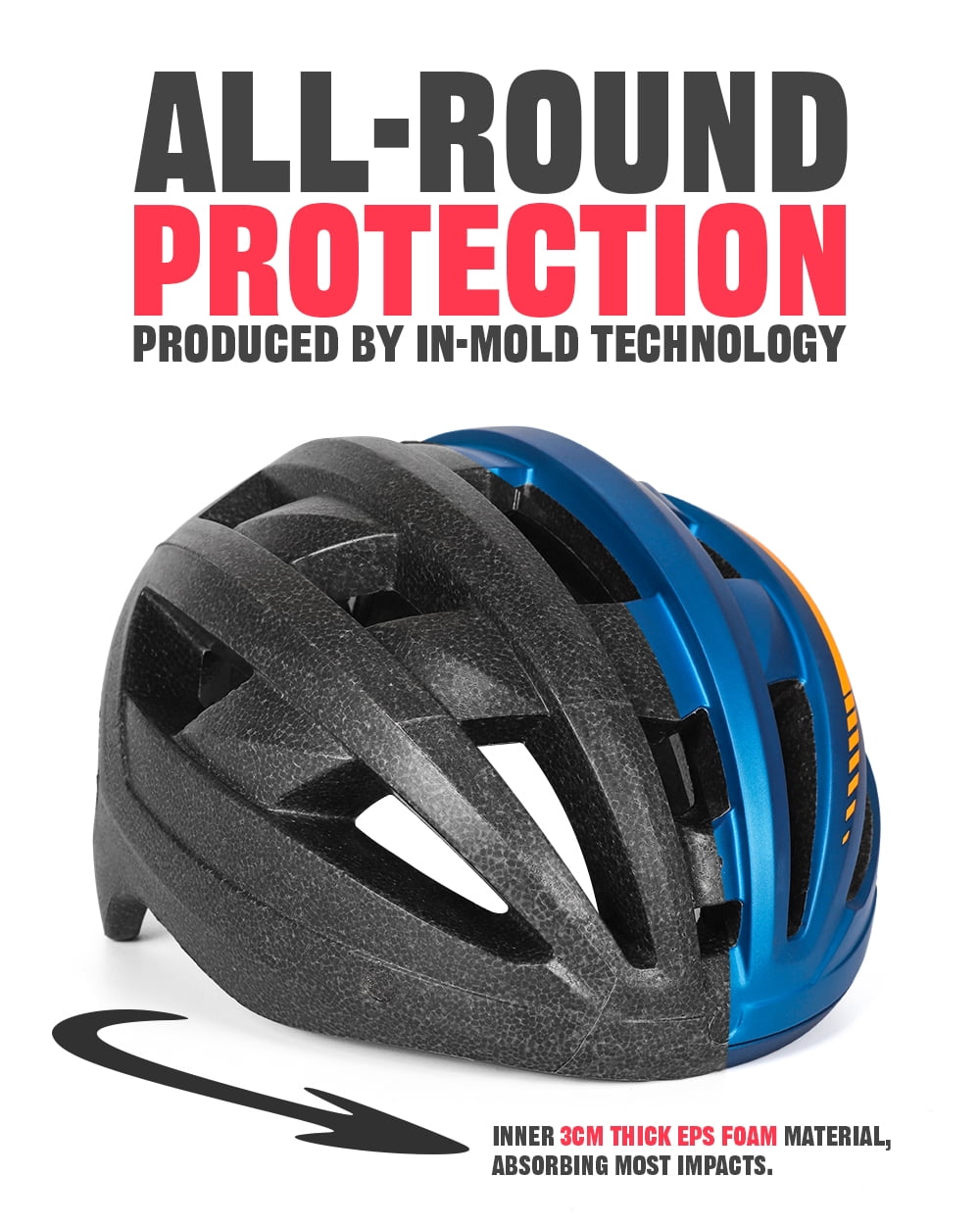 VICTGOAL Bike Helmet with Visor and Goggles USB Rechargeable Light for Adult Men Women