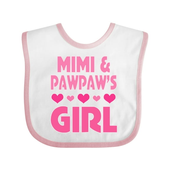 Inktastic Mimi and Pawpaw Girl Granddaughter Valentine Girls Baby Bib