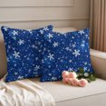 thumbnail image 2 of Blue Snowflake Christmas Outdoor Pillow Covers 20"x20" Set of 2, Waterproof Throw Pillow Covers for Patio Furniture, Winter Xmas Snowflake Decorative Cushion Pillowcases for Garden Porch Couch Sofa, 2 of 9
