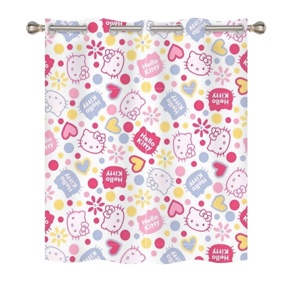 Hello kitty Blackout Curtains for Boys Girls Home Decor, Cartoon Fun Insulation Curtains, Bedroom Living Room Blackout Curtains 140x160cm