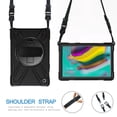 thumbnail image 3 of Dteck Galaxy Tab S5e Case with Soft PET Screen Protector, Heavy Duty Rugged Shockproof Rotating Kickstand Protective Cover Case with Shoulder Strap for Samsung Galaxy Tab S5e 10.5", Black, 3 of 8