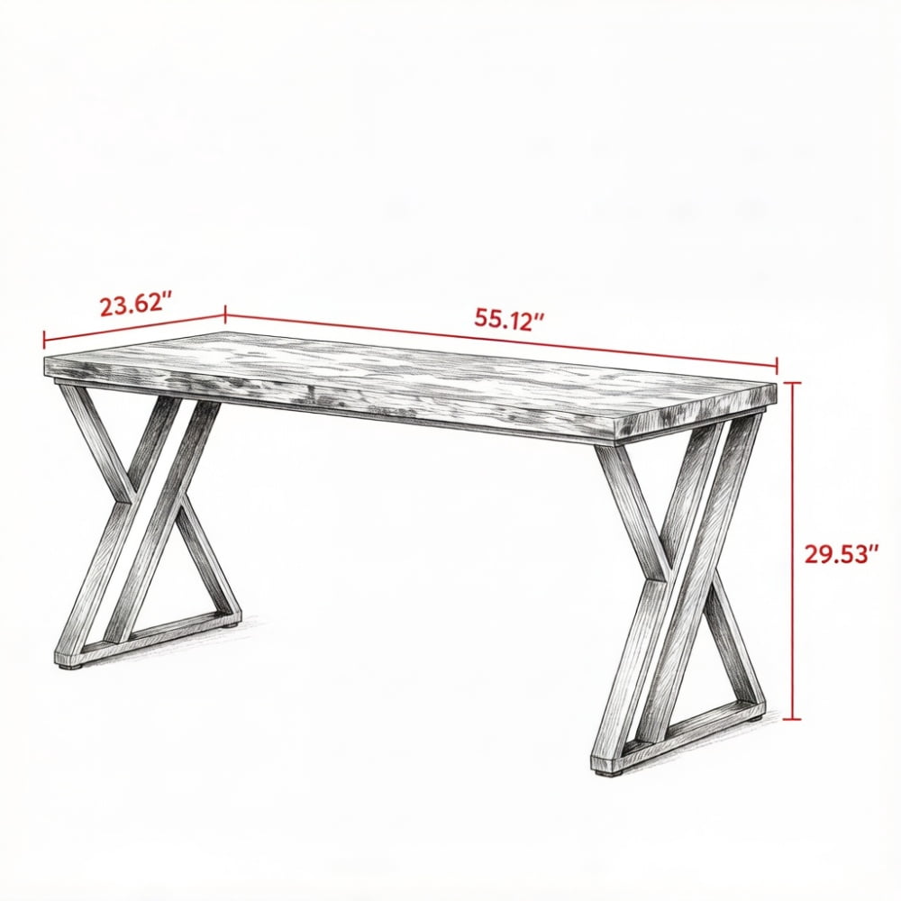 Modern Office Desk, Simple Writing Computer Desk, Sturdy Frame Workstation Table, Multifunctional Study Laptop Desk for Home Office Bedroom Workplace