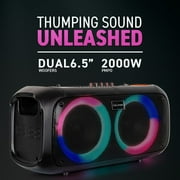 Dolphin SP-2600RBT Boombox Speaker with Mic Input & Sound-Activated Light, Bluetooth & USB, Play Music Anywhere