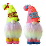 Yiwula Happy Birthday Plush Decor Ornament Summer Handmade Scandinavian