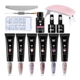 thumbnail image 1 of Set de gel para uñas con lámpara, 6 colores de esmalte en gel y capa superior sin necesidad de limpiar, capa base, kit de gel LED para uñas, kit de inicio para manicura, kit de herramientas de salón., 1 of 6