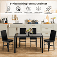 thumbnail image 6 of LinkRomat Glass Dining Table Set for 4, Faux Marble Kitchen Table and 4 PU Leather Upholstered Chairs, Modern Dinette for Dining Room, Compact Space, 6 of 9