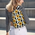 thumbnail image 5 of Lsque Cute Cow Print Sunflower B Pattern Canvas Daypack, Durable Backpack, High-quality Versatile Backpack,Vintage Compact Backpack-Medium, 5 of 6