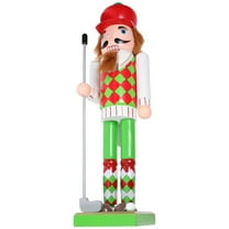 PAMINGONO Nutcracker Figurines Wood Decoration Green 1Pack 14.6*3.5*3.1in