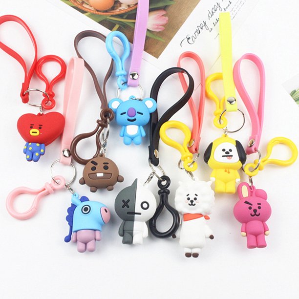 Gwong Juguete K-pop bts dibujos animados figura muñecas llavero pareja colgante llave titular bolsa anillo decoración Gwong 30006124