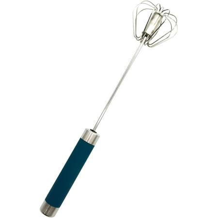 

LFOGoods Hand Push Rotary Whisk Blender Stainless Steel Semi-automatic Egg Whisk Easy Whisks for Cooking Kitchen Metal Whisk Frother Handheld Hand Drink Mixer-Blue